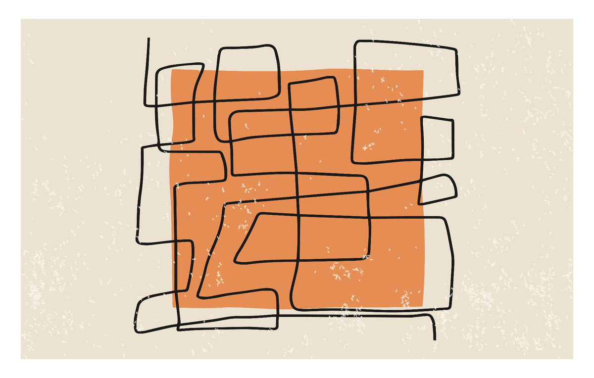 Abstract One Line Wallpaper Mural in your room — zoomed