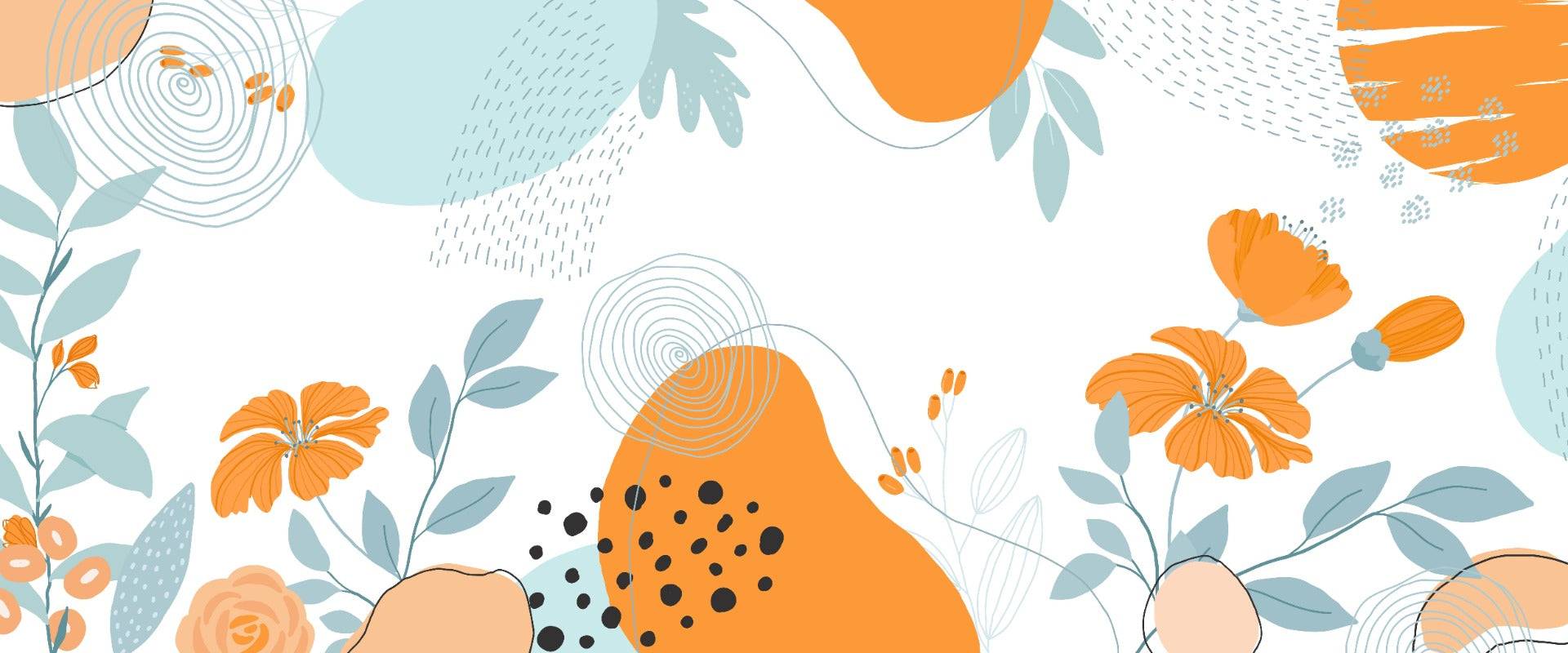 Abstract Colorful Floral Wallpaper Mural in your room — zoomed