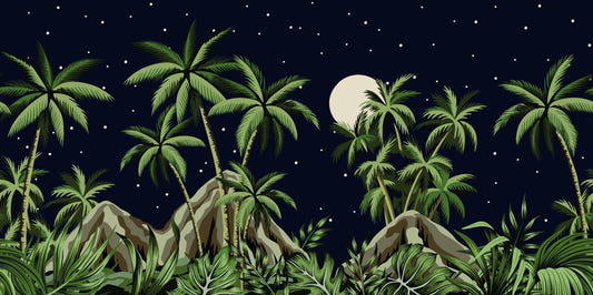 Tropical Night Sky Wallpaper Mural