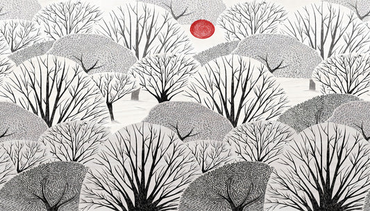 Artistic Black & White Trees Wallpaper Mural