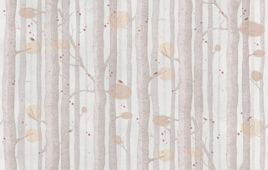 Cream Color Tree Wallpaper Mural