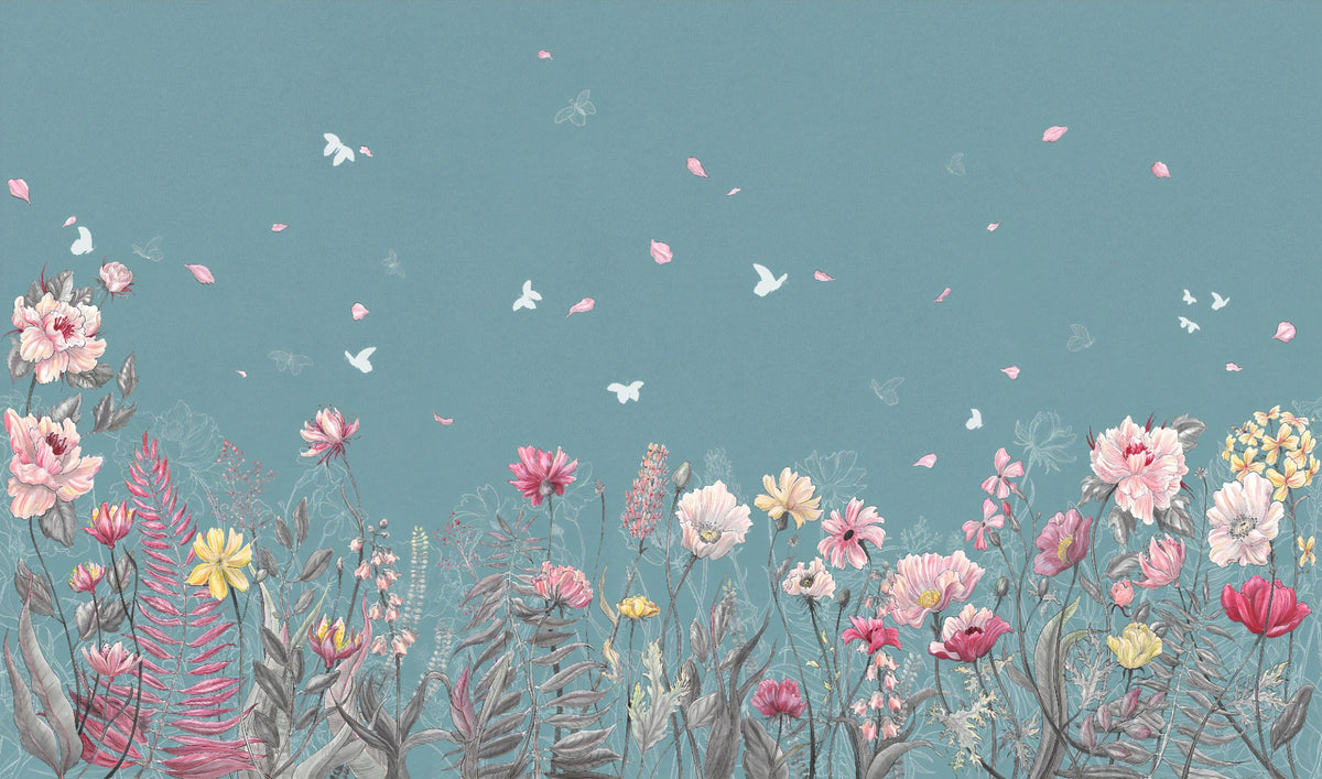 Flower Butterfly Garden Wallpaper Murals in your room