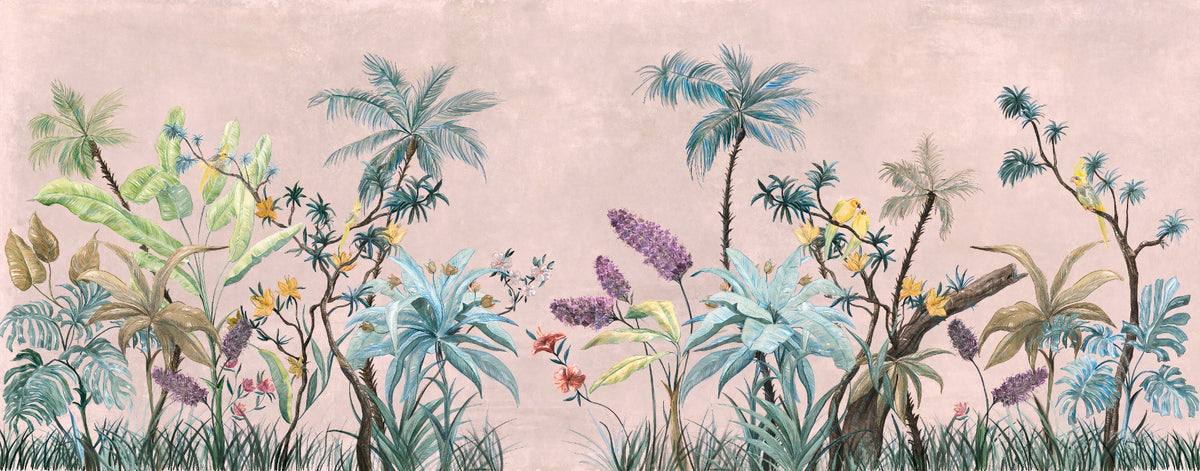 Boho Floral Pink Wallpaper Murals in your room