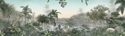 Tropical Trees With Sky Background Wallpaper Mural