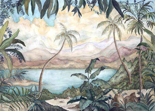 Green Pond Vegetation Tropical Wallpaper Mural