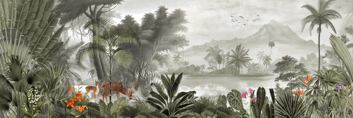 Mughal Kingdom Royal Jungle Wallpaper Murals in your room — zoomed