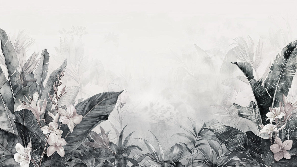 Vintage Tropical Forest Leaves Wallpaper Murals in your room