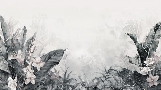 Vintage Tropical Forest Leaves Wallpaper Murals