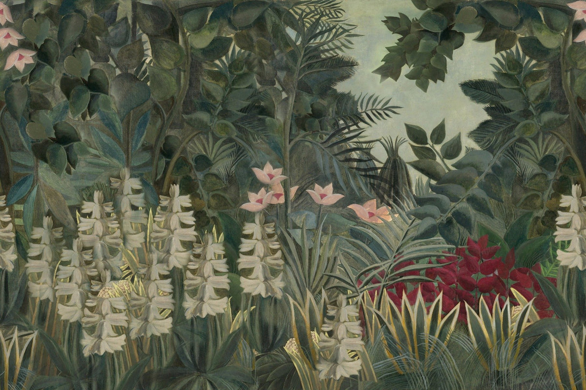 Glorious Green Watercolor Forest Wallpaper Murals in your room