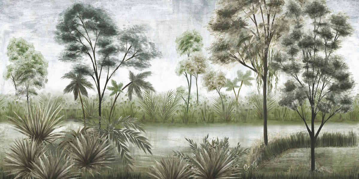 Mystic Forest Dining Room Wallpaper Mural in your room — zoomed
