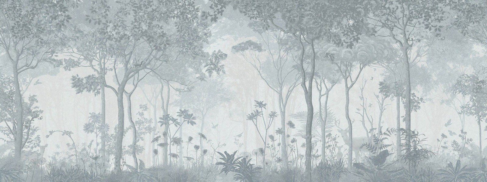 Fog-Filled Forest Scene Wallpaper Murals for Mystical Decor