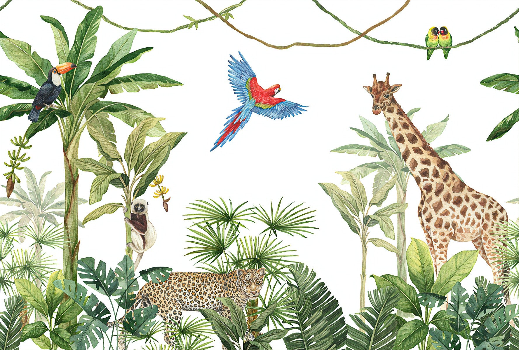 Animals Kingdom & Plants Wallpaper Mural