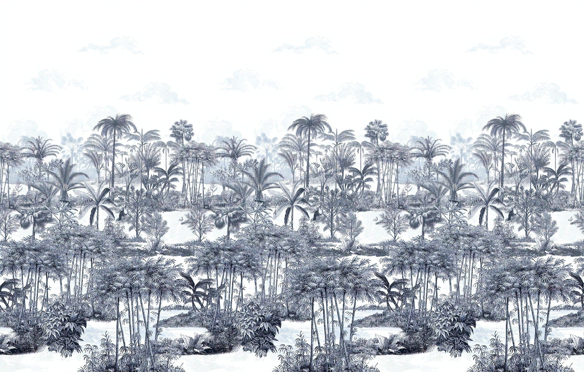 Blue Shades Palm Trees Wallpaper Murals in your room — zoomed