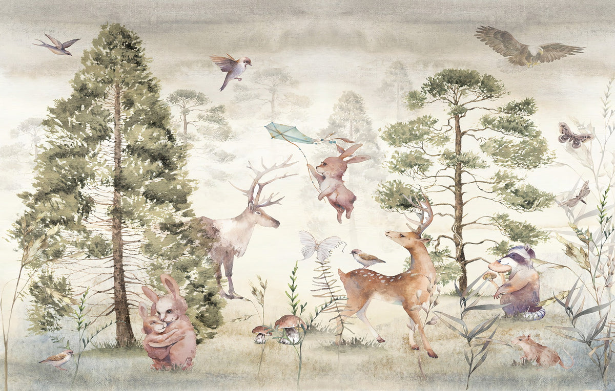 Graceful Deer & Animals Wallpaper Murals in your room — zoomed