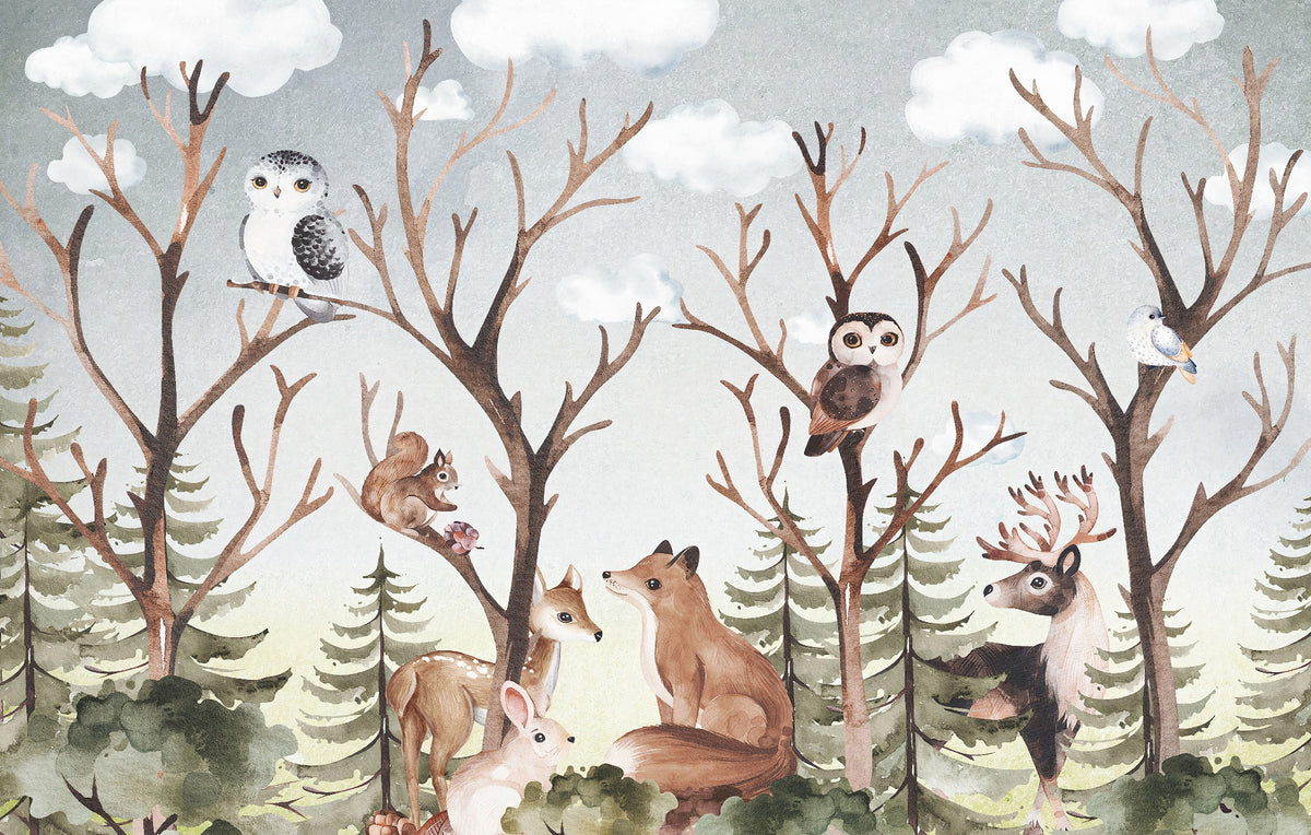 Forest Fall Kids Room Wallpaper Mural in your room