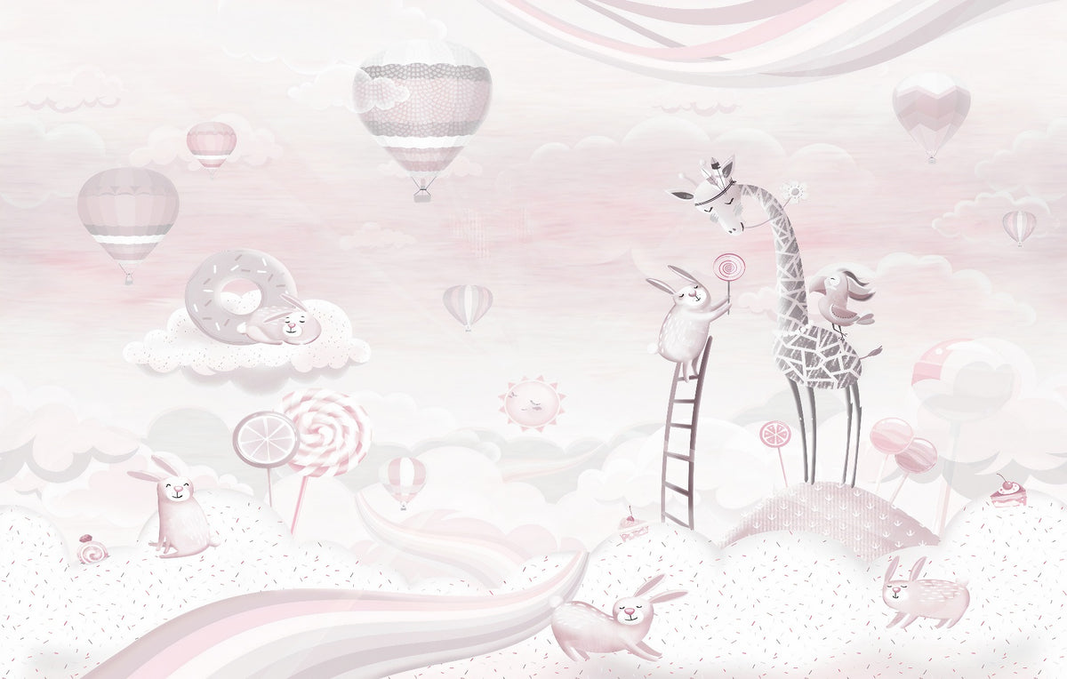 Pink Color Candy World Wallpaper Murals in your room — zoomed