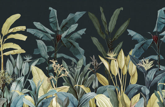 Dark Night Vintage Tropical Tree Wallpaper Murals