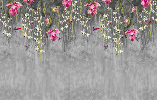 Pink Blooming Flowers Design Wallpaper