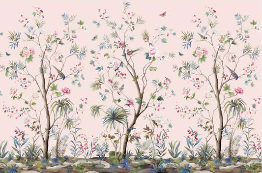 Pink Chinoiserie Wallpaper