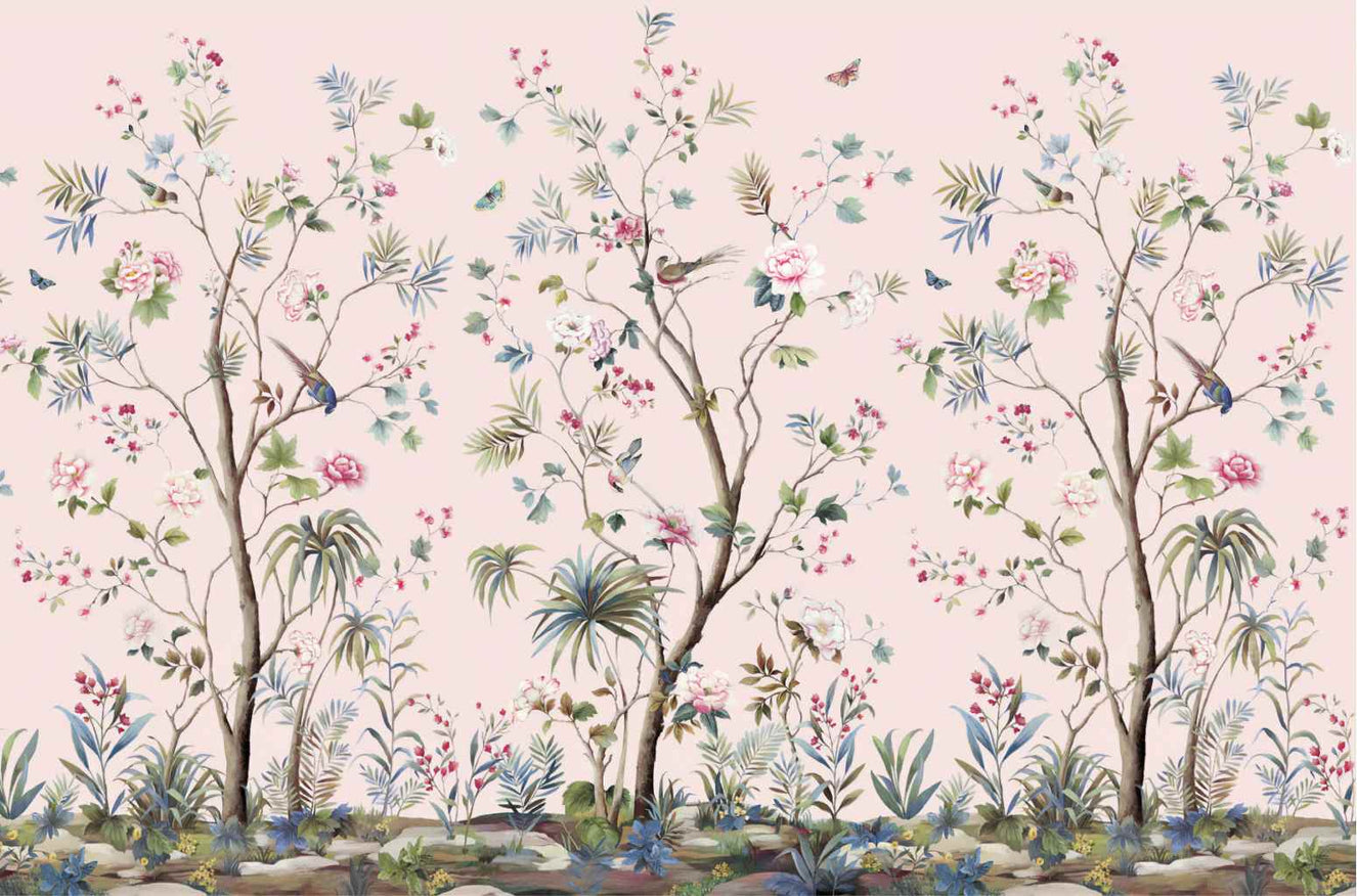 Pink Chinoiserie Wallpaper