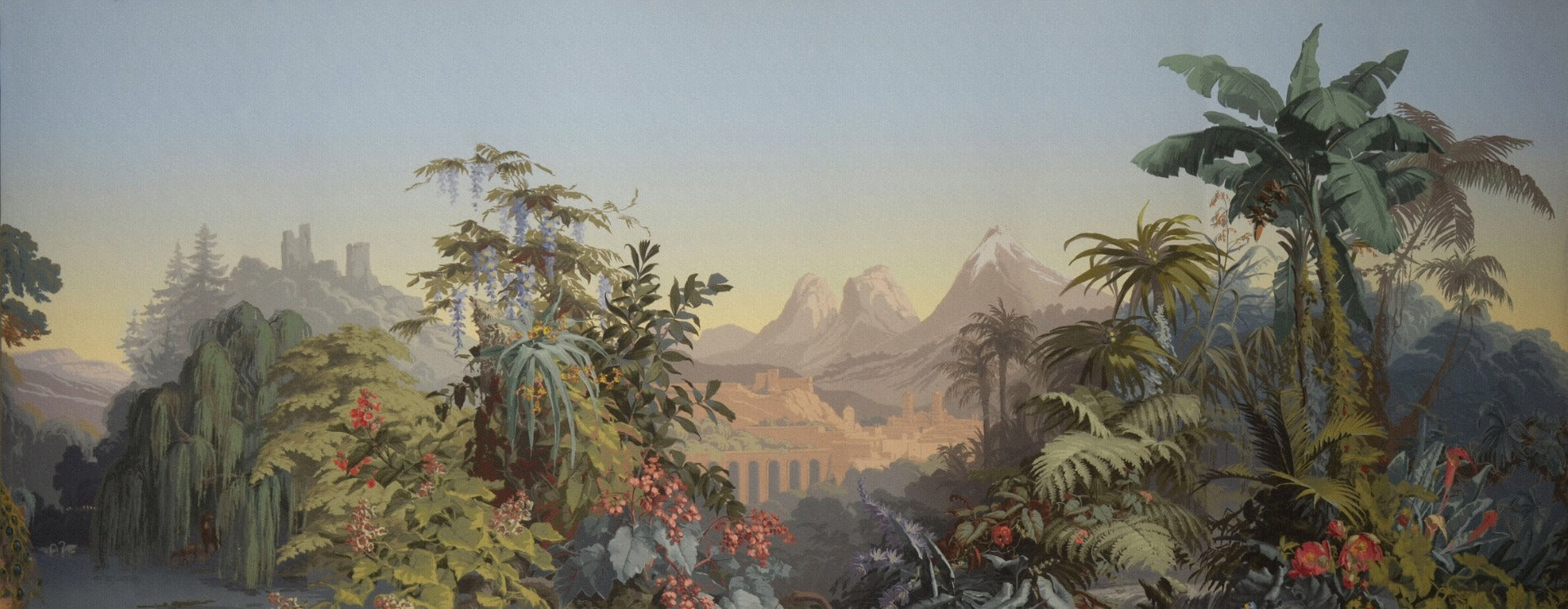 Tropical Forest & Mountains Wallpaper Murals in your room — zoomed