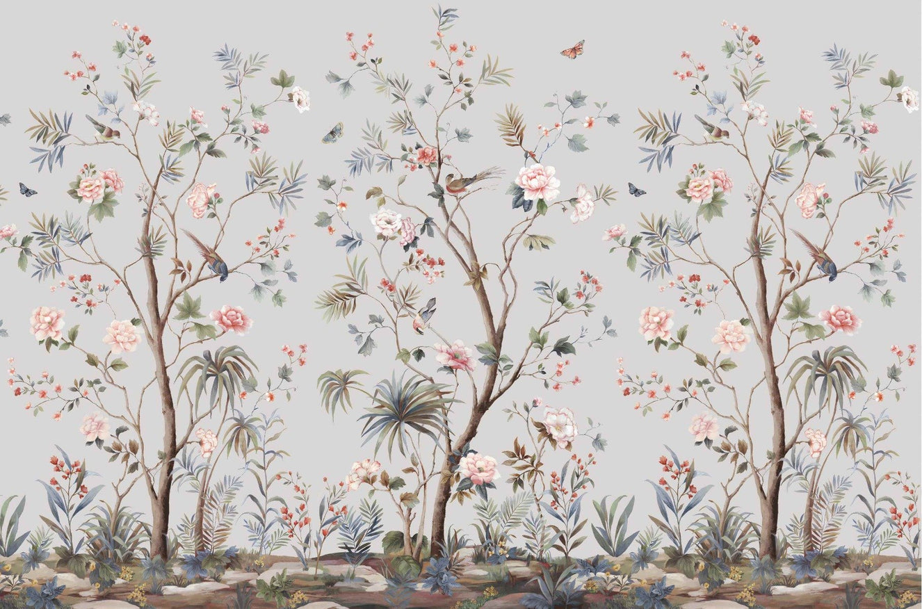 Chinoeserie Floral design Wallpaper Mural