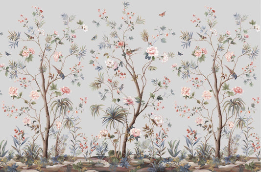 Chinoeserie Floral design Wallpaper Mural