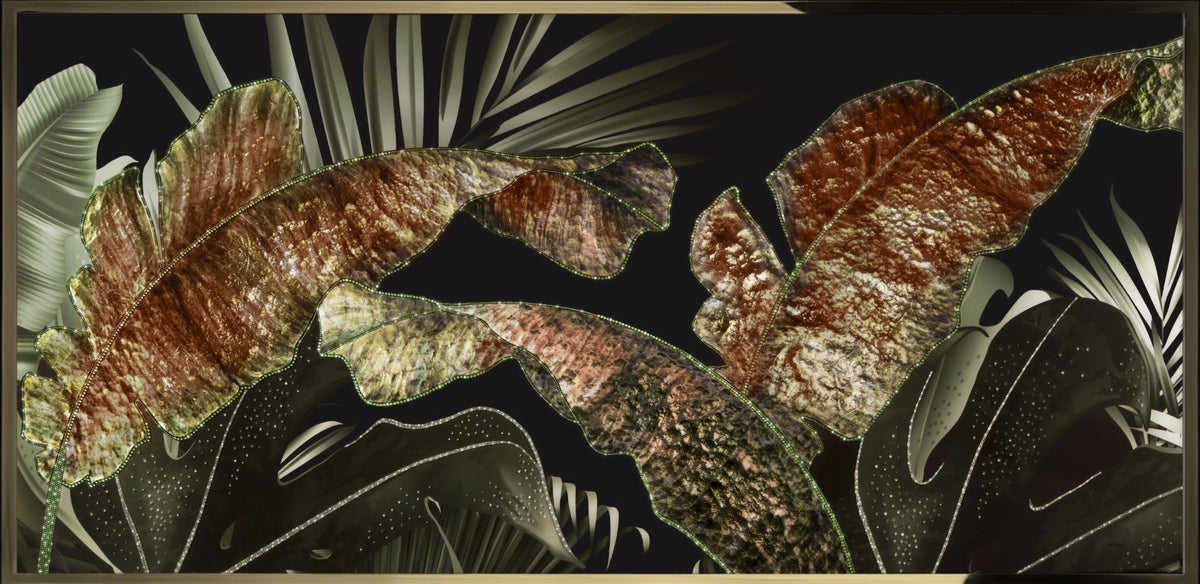 Large Tropical Leaves Wallpaper Murals in your room — zoomed