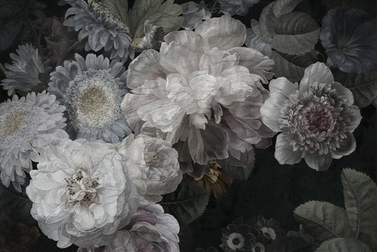 White Color Wild Flowers Wallpaper Murals