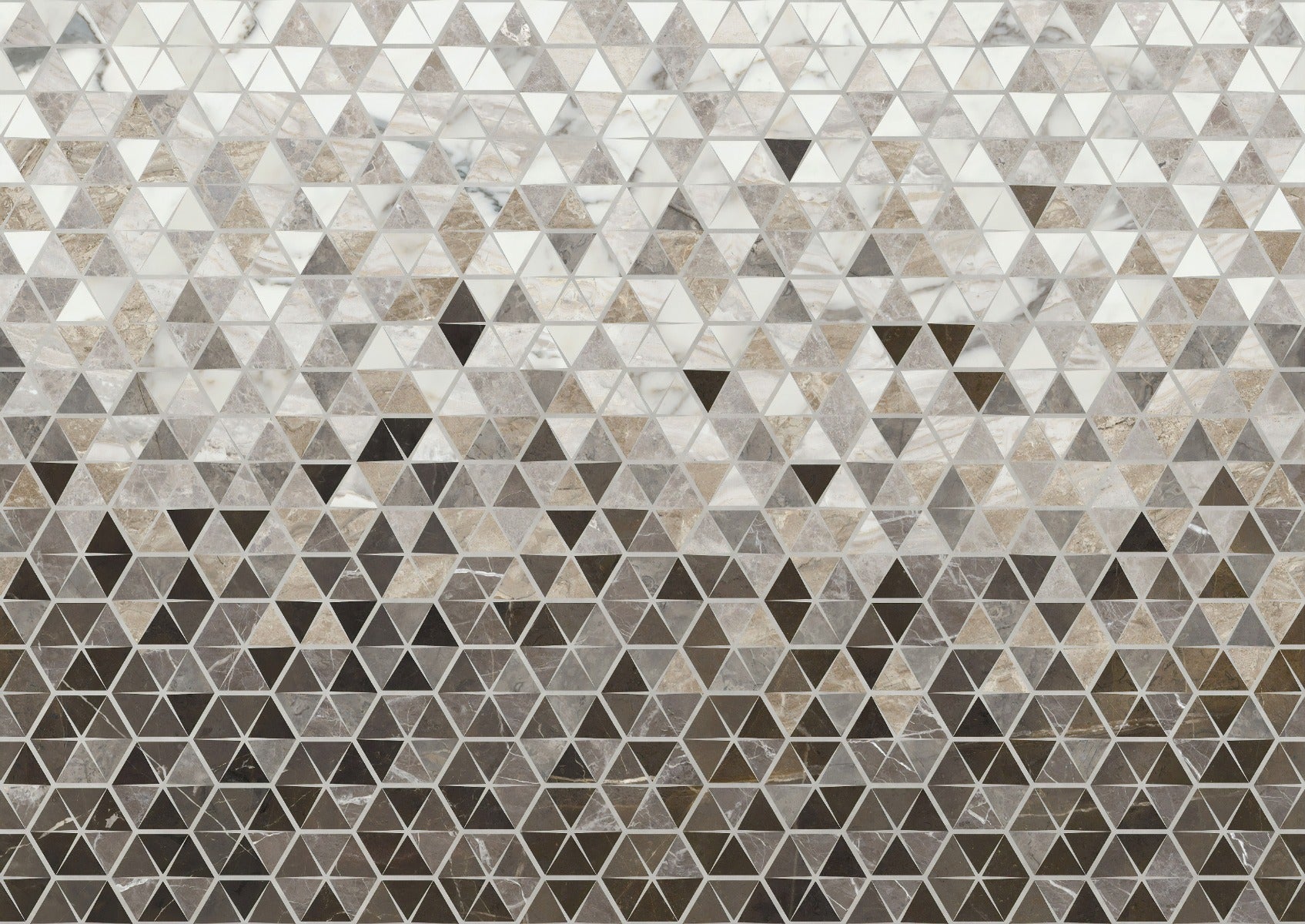 Sepia Triangle Tiles Wallpaper Mural