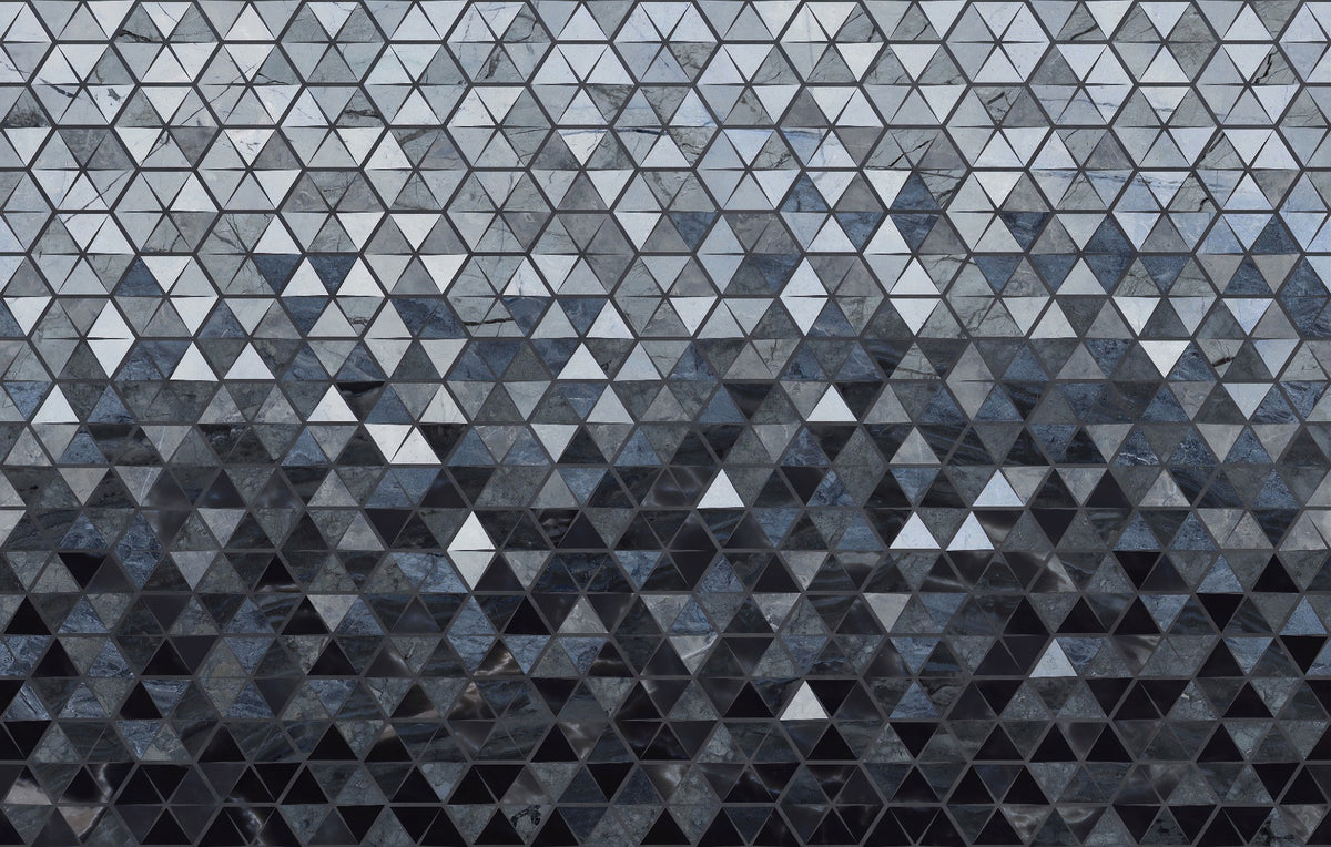 Blue Cut Triangle Tiles Wallpaper Murals