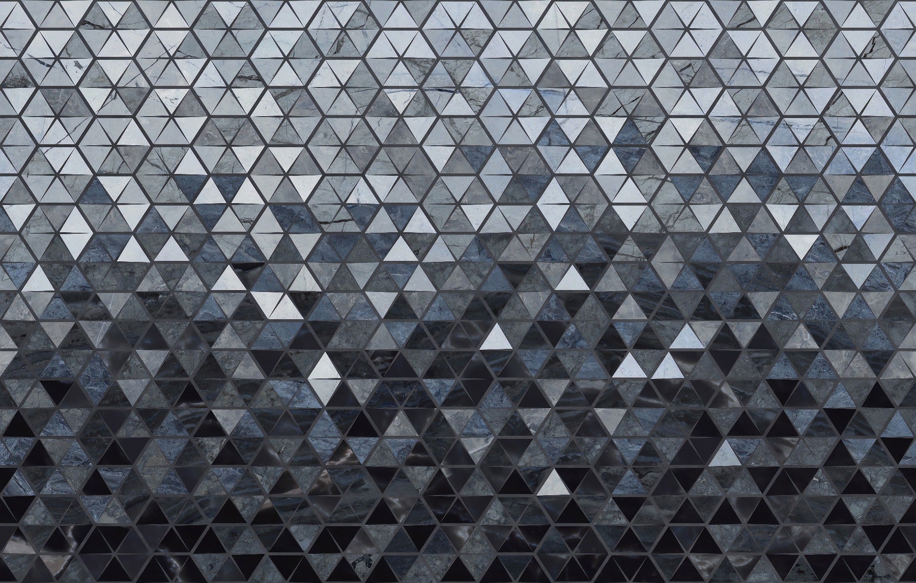 Blue Cut Triangle Tiles Wallpaper Murals in your room — zoomed