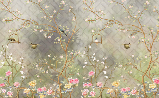 Vintage Blooming Garden Wall Mural