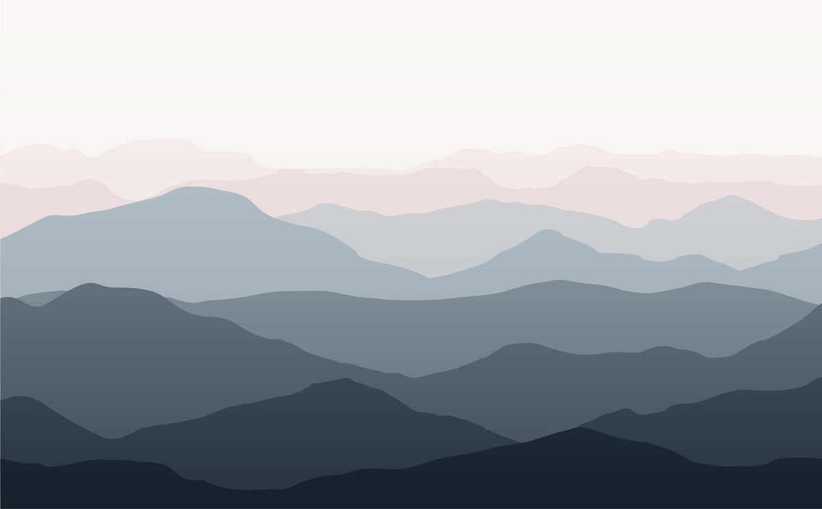 Shaded Mountain landscape wallpaper mural in your room — zoomed