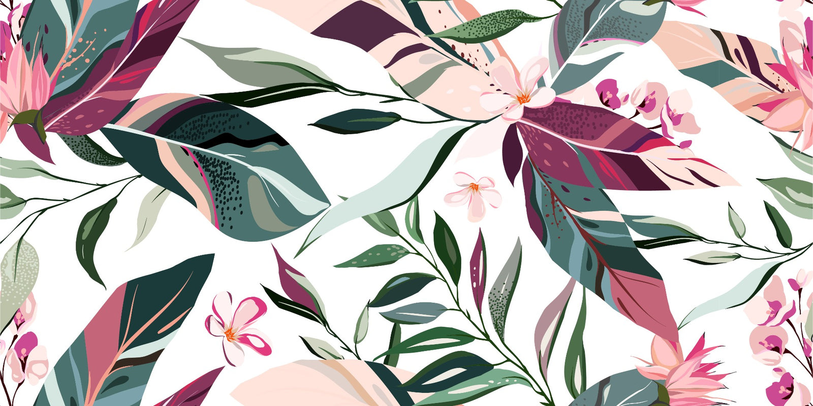 Tropical Leaflets wallpaper mural