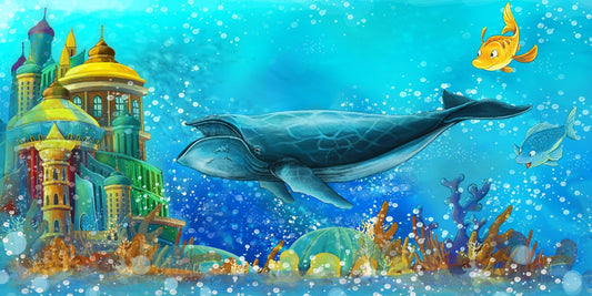 Whale reef wallpaper mural