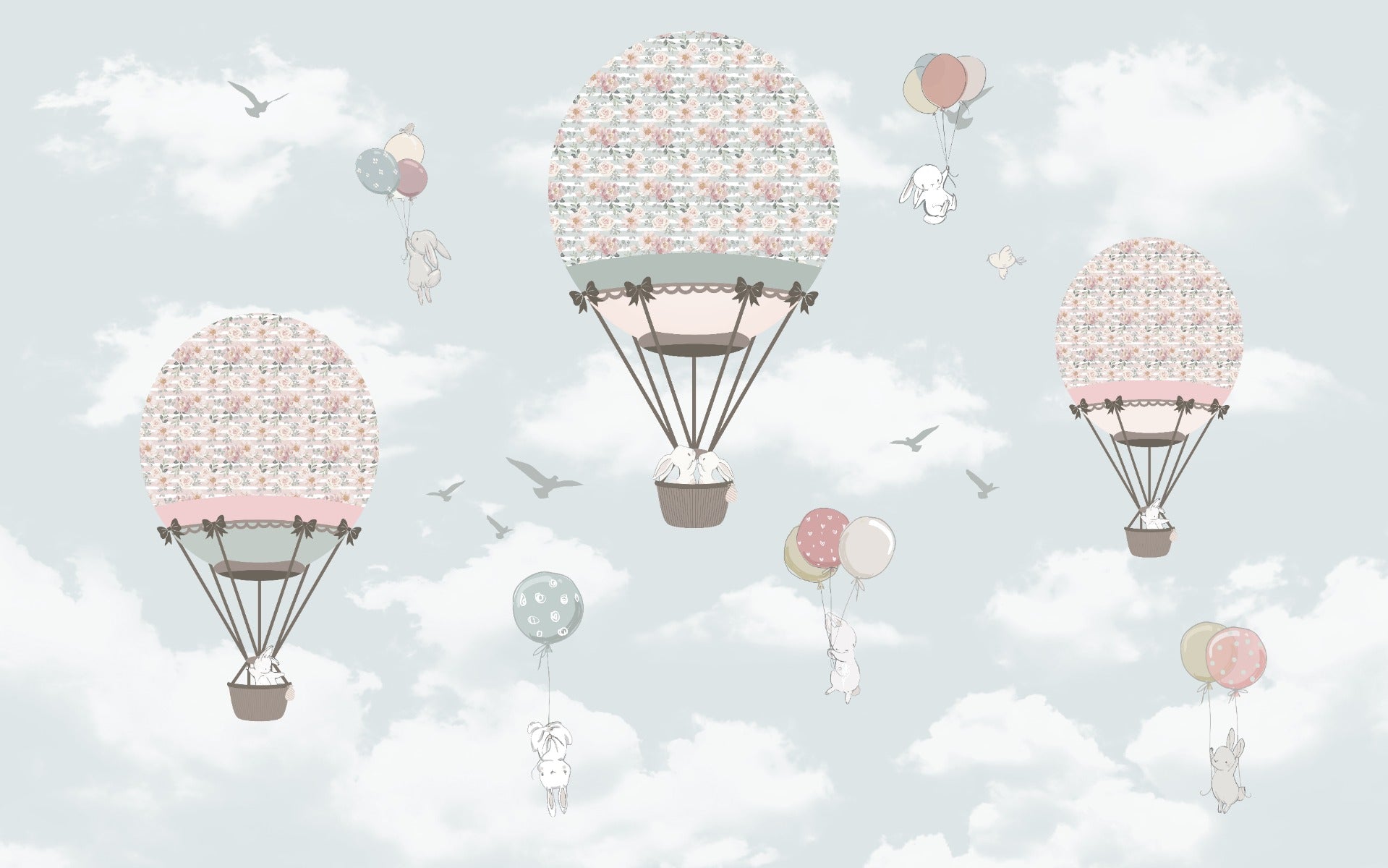 Animated Animals Sky Wallpaper Mural