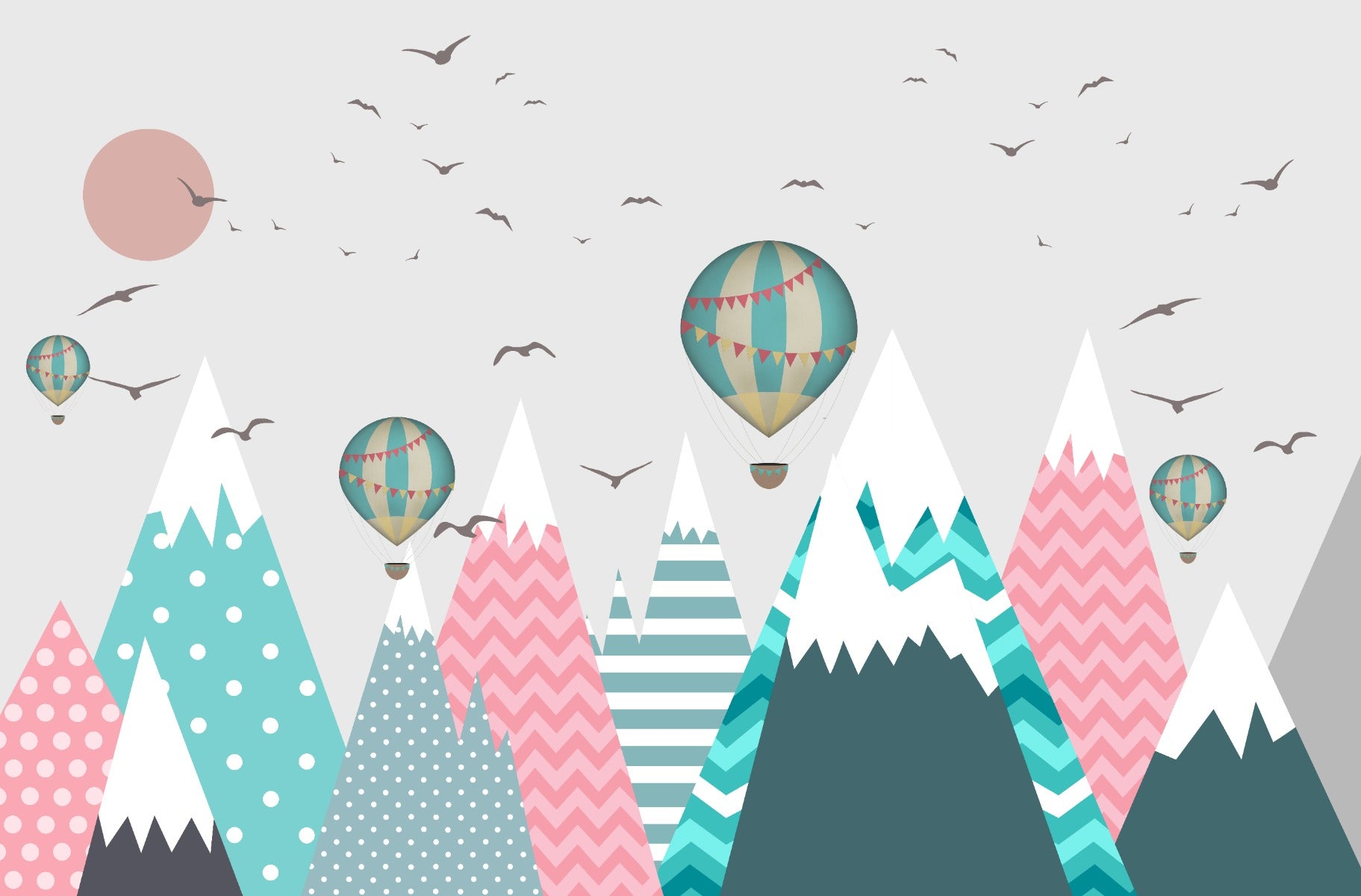 Snow Covered Hills Wallpaper Mural