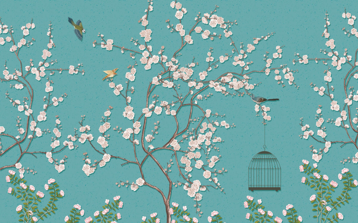 Merry Plum Blossoms Wallpaper Murals in your room — zoomed