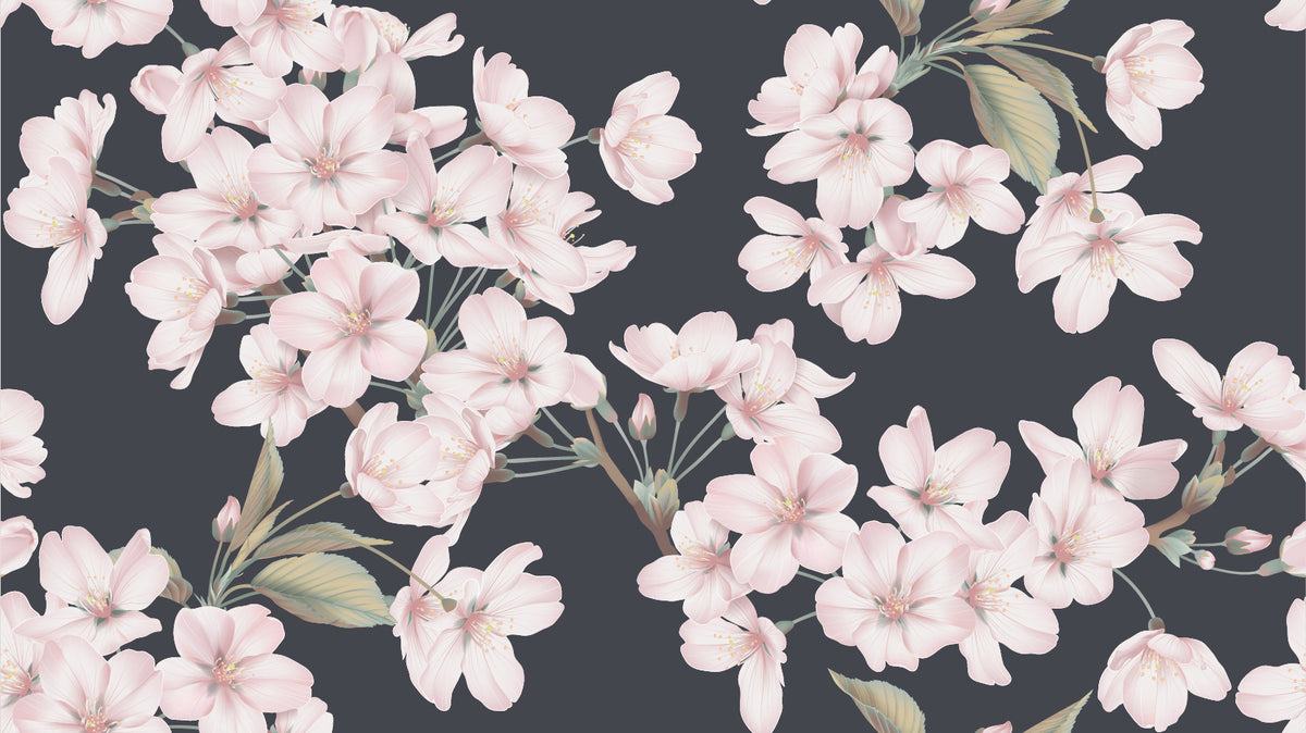 Light pink floral wallpaper in your room — zoomed