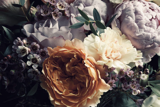 Dark Large Sized floral wallpaper mural