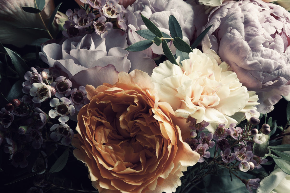 Dark Large Sized floral wallpaper mural in your room