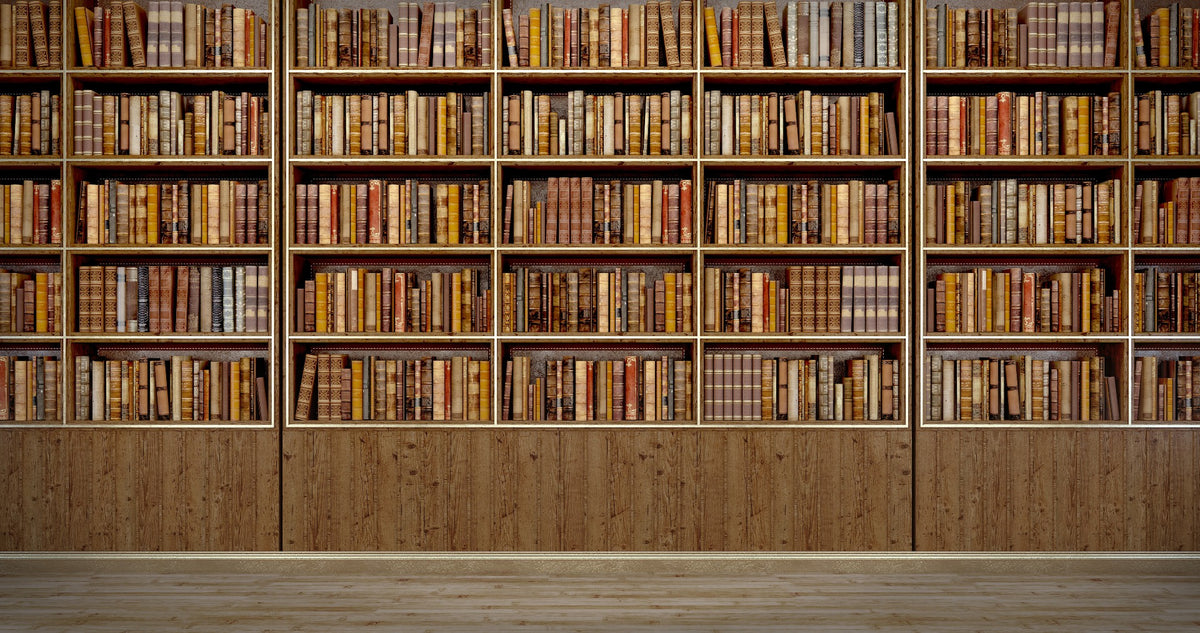 Library Bookcase wallpaper mural in your room — zoomed