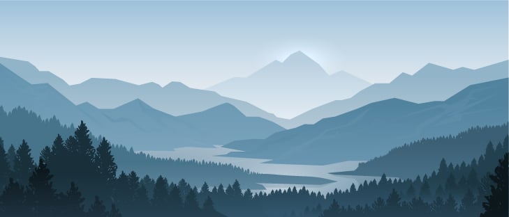 Blue Color Foggy Forest Mountain Wallpaper Murals in your room