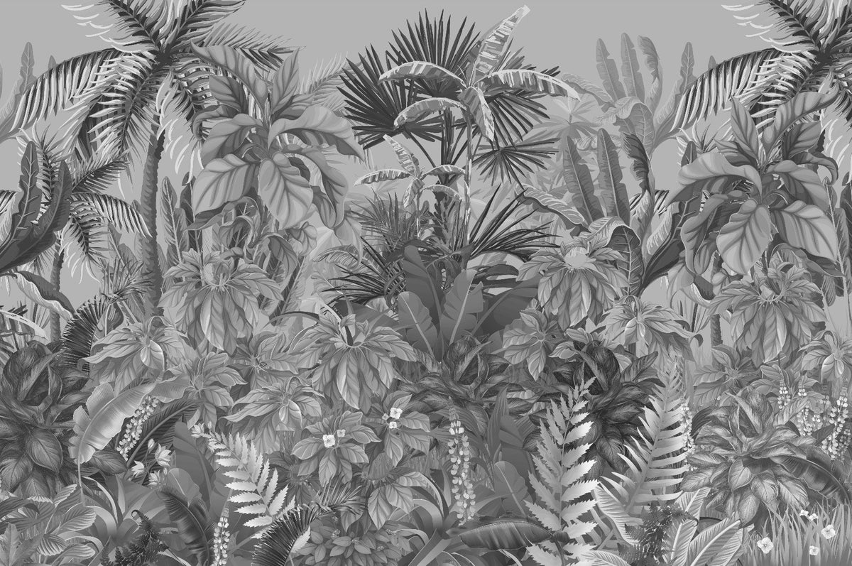 Illustrated Plant Life Wallpaper Mural in your room
