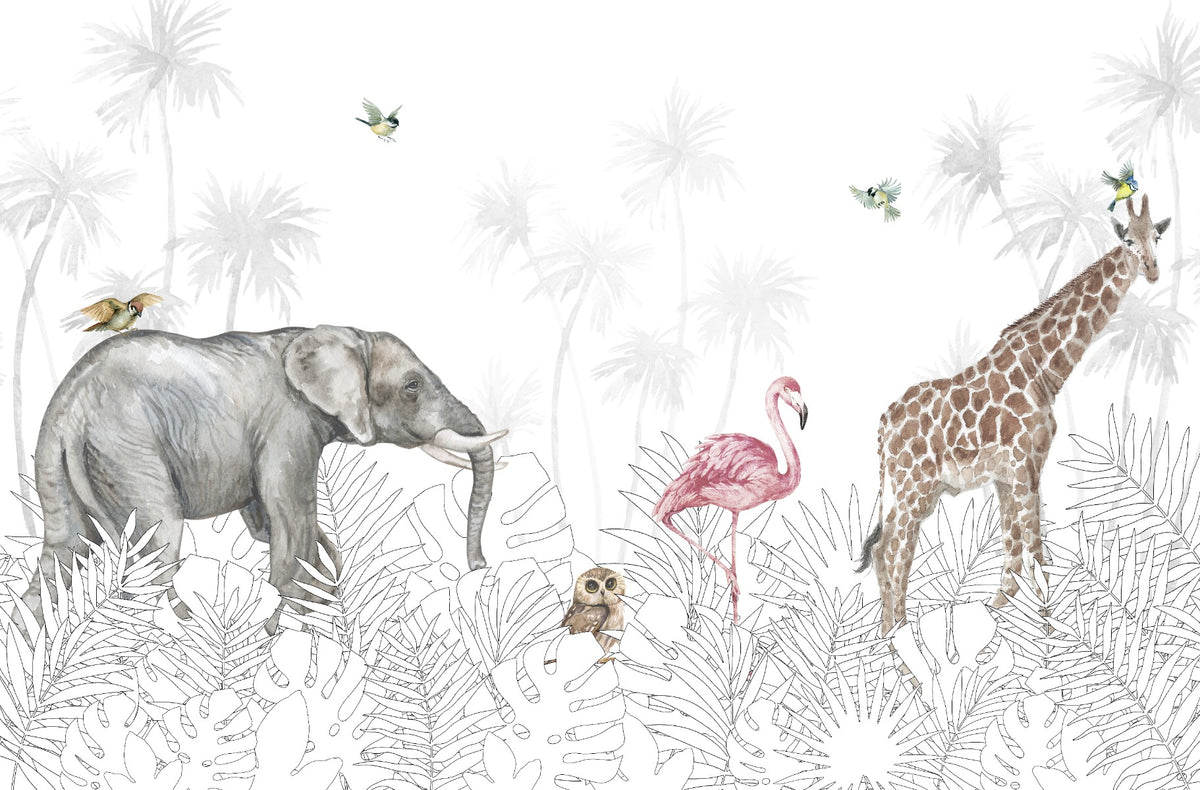 Feral Fauna Woods Wallpaper Mural in your room — zoomed