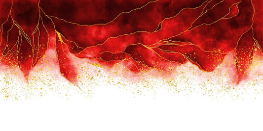 Watercolor Hanging Red Spilled & Brushed Wallpaper Mural