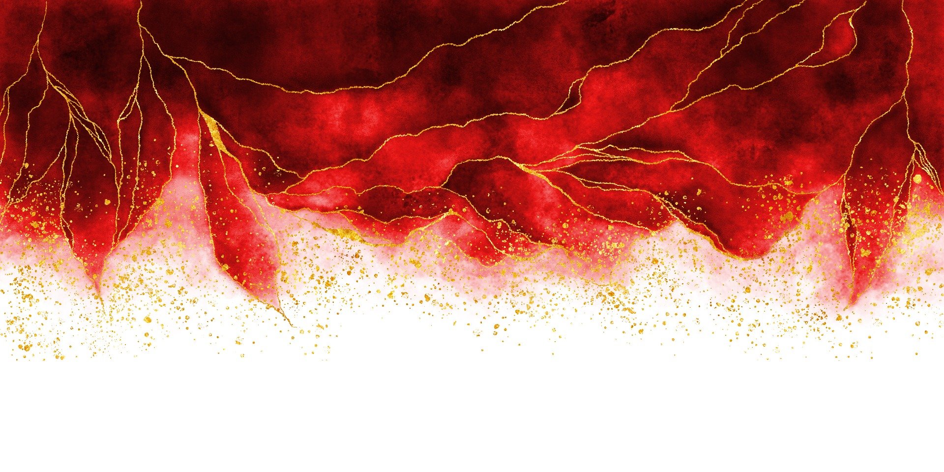 Watercolor Hanging Red Spilled & Brushed Wallpaper Mural