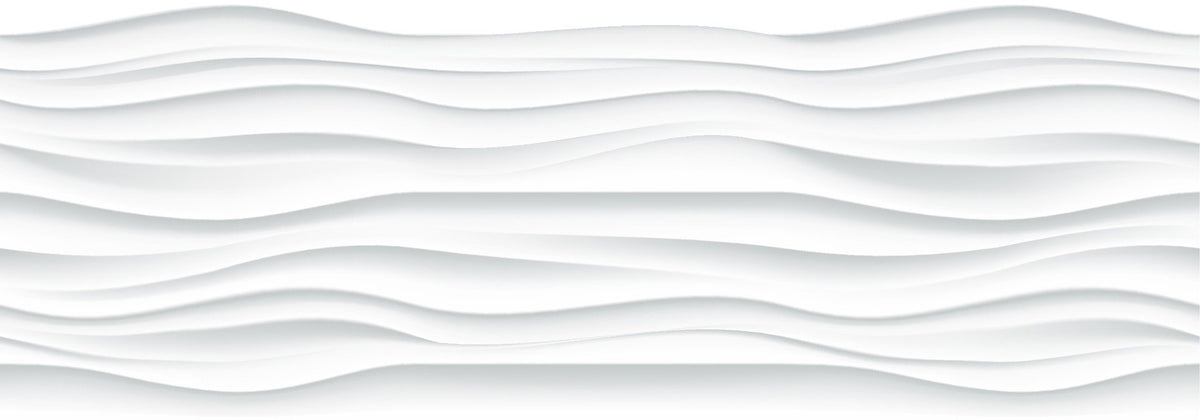 White Color Wave Wallpaper Murals in your room — zoomed