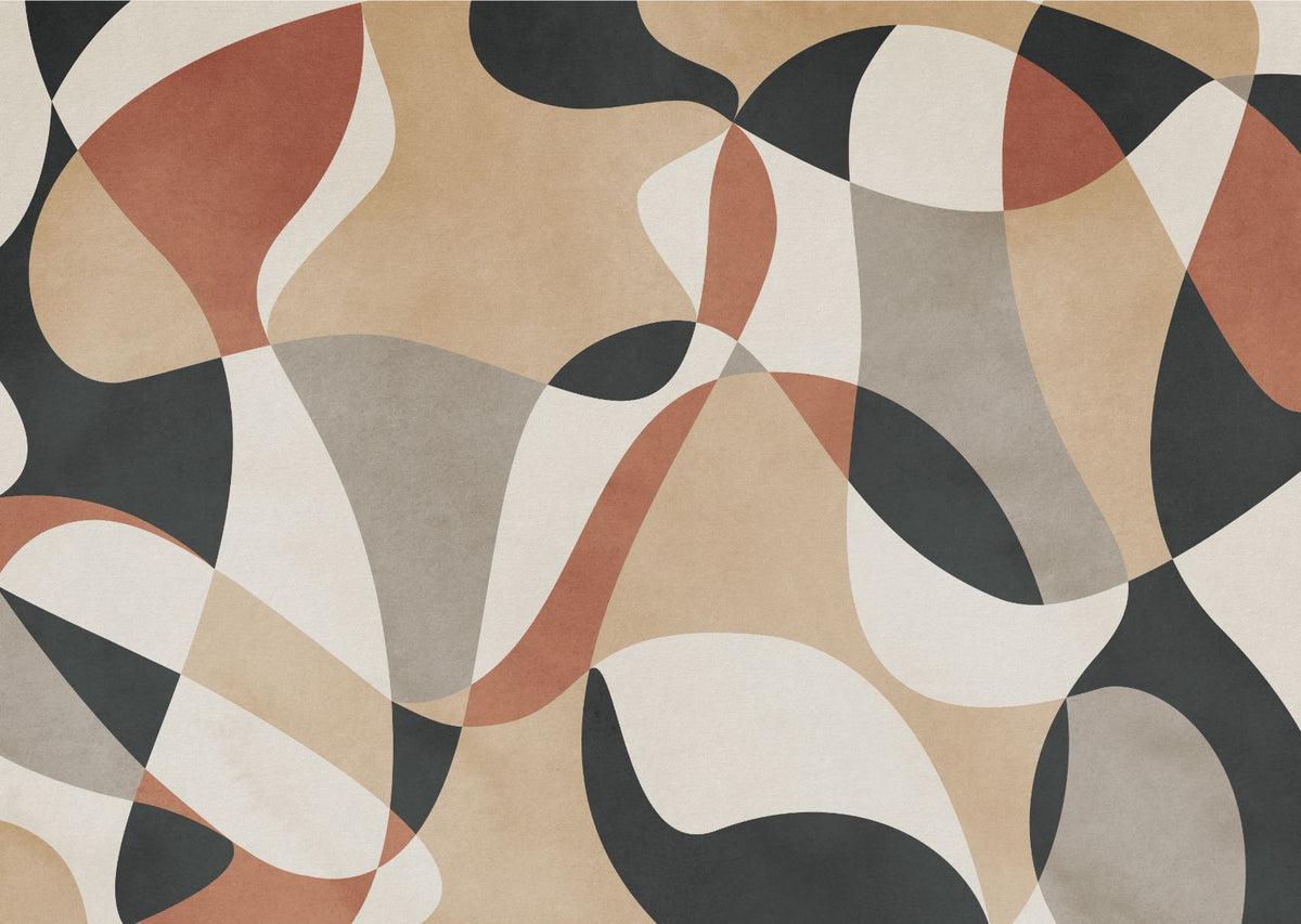 Contemporary Geometric Shapes Wallpaper in your room — zoomed